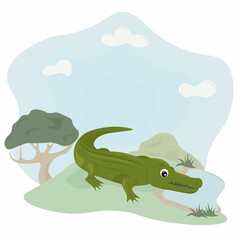 crocodile in the grass