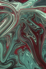 Modern Flow Abstract Background Fluid template. Wave Liquid Shapes Red and Green tones.