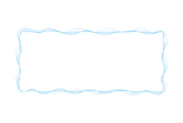 blue colored frame with abstract vector waves lines on white background