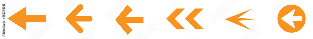 Poster arrow icon set isolated on background. arrows vector collection. different arrow icons in flat style
