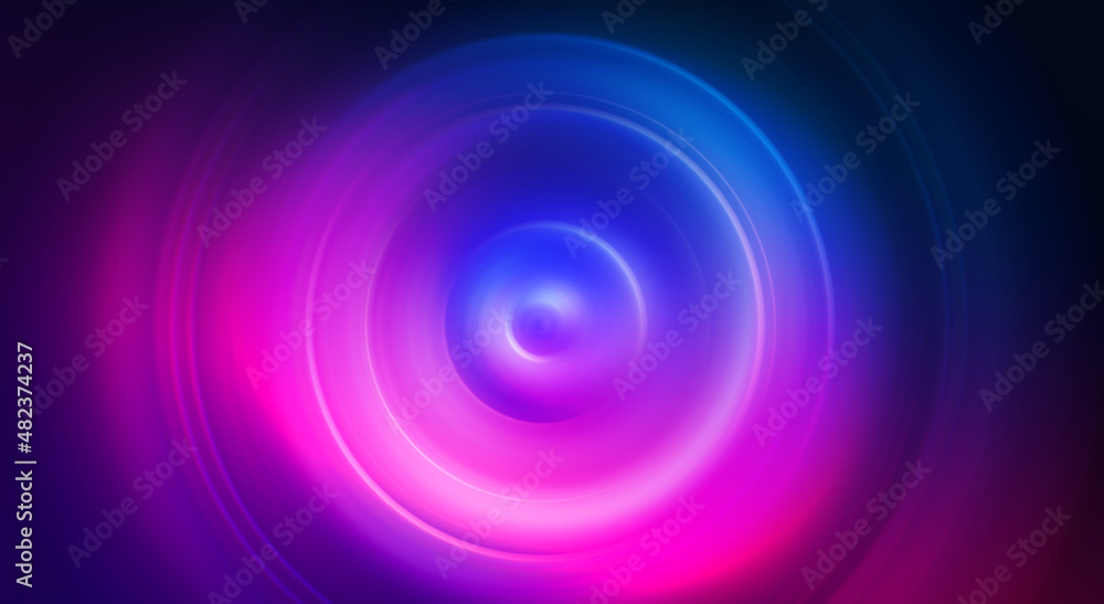 Poster dark abstract futuristic background with ultraviolet neon glow. laser neon lines, waves, particle ex