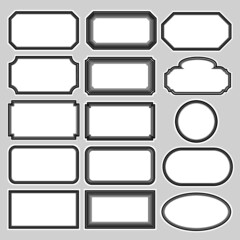 Set of blank, retro vektor labels