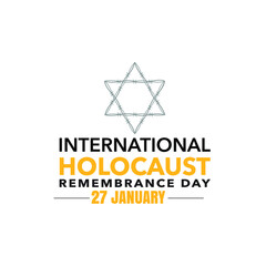 Fototapeta premium International holocaust remembrance day 27 january, Yellow Star of David holocaust logo stock illustration design