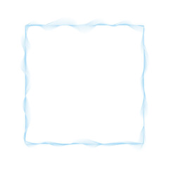 blue colored frame with abstract vector waves lines on white background