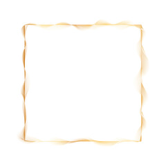 gold colored frame with abstract vector waves lines on white background