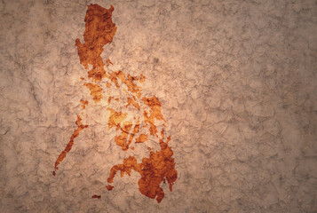 map of philippines on a old vintage crack paper background
