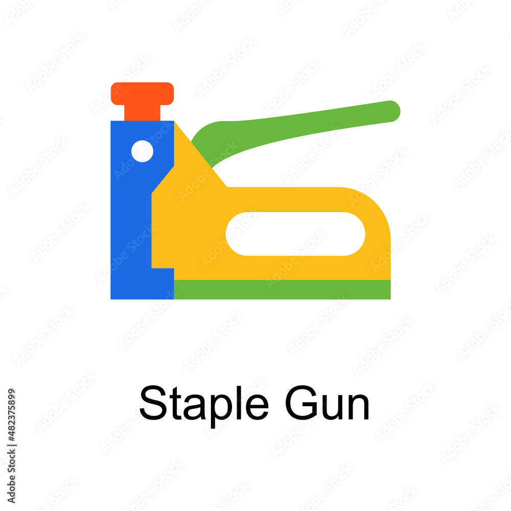 Poster staple gun vector flat icon design illustration. home improvements symbol on white background eps 10