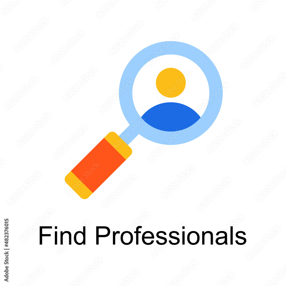Poster find professionals vector flat icon design illustration. home improvements symbol on white backgroun
