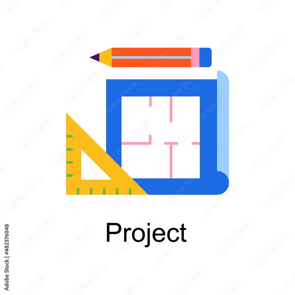 Poster project vector flat icon design illustration. home improvements symbol on white background eps 10 fi