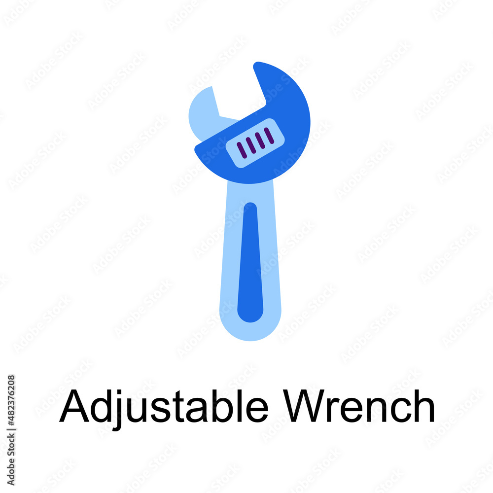 Poster adjustable wrench vector flat icon design illustration. home improvements symbol on white background