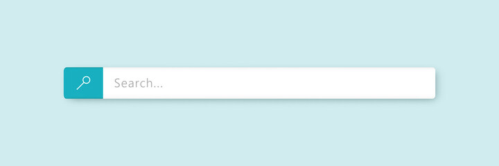 Obraz premium Vector realistic isolated search bar on the blue background.