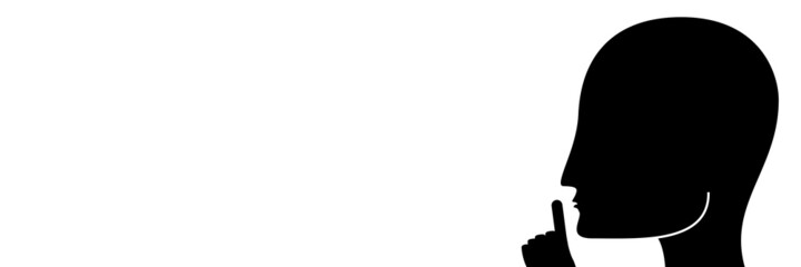 Vector isolated silence concept with copy space on the white background.