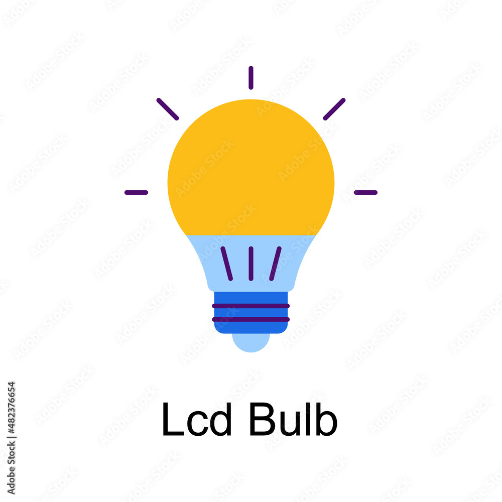 Poster led bulb vector flat icon design illustration. home improvements symbol on white background eps 10 f