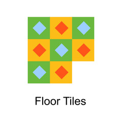 Floor Tiles vector Flat Icon Design illustration. Home Improvements Symbol on White background EPS 10 File