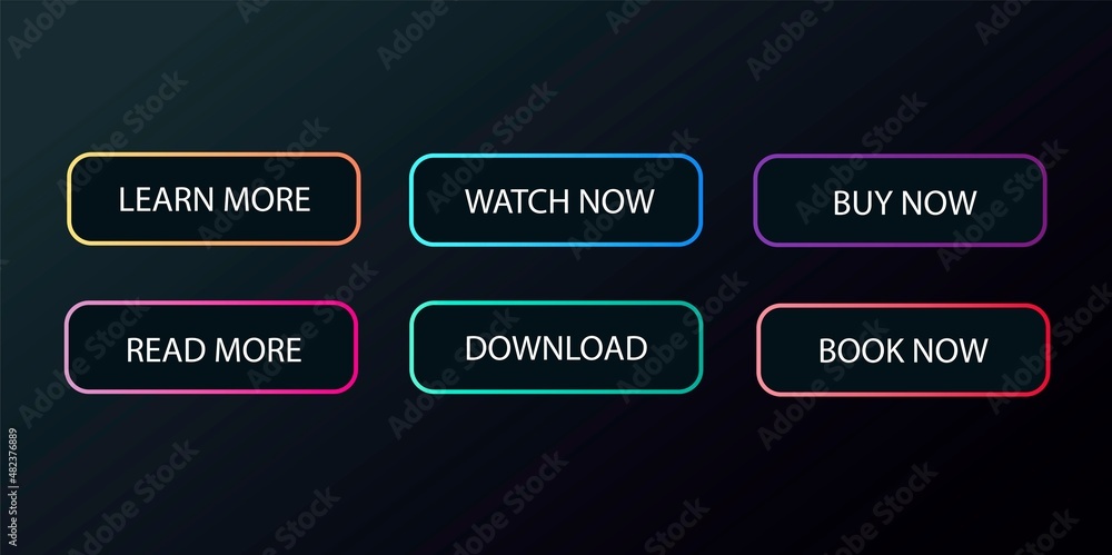 Poster set of buttons for websites and applications. flat design for user interface. colorful icons: downlo