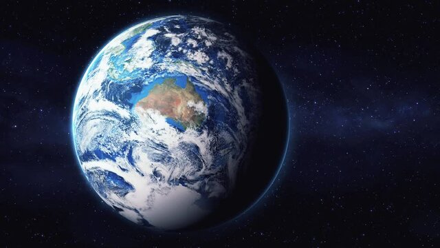 Zoom in from space and focus on Australia, Adelaida. 3D Animation. Background for travel intro. Elements of this image furnished by NASA