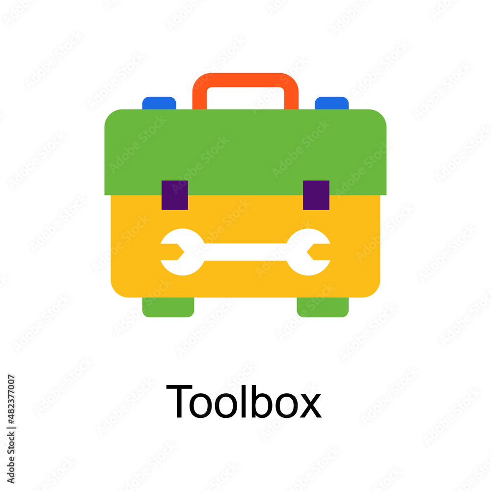 Aufkleber toolbox vector flat icon design illustration. home improvements symbol on white background eps 10 fi