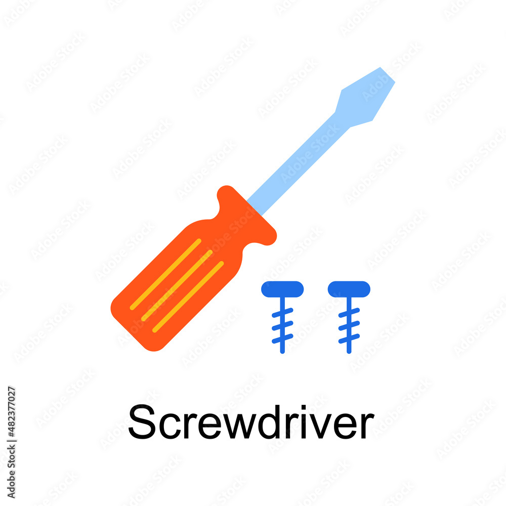 Poster screwdriver vector flat icon design illustration. home improvements symbol on white background eps 1