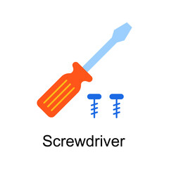Screwdriver vector Flat Icon Design illustration. Home Improvements Symbol on White background EPS 10 File