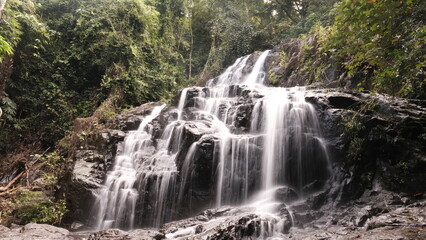 Long exposure Sa Lad Dai Waterfall located in Ban Na District, Nakhon Nayok, Thailand.