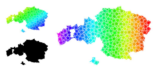 Obraz premium Spectral gradient stars mosaic map of Vizcaya Province. Vector colored map of Vizcaya Province with spectral gradients.