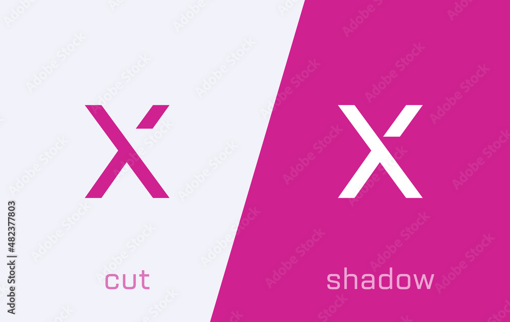 Poster set of letter x minimal logo icon design template elements