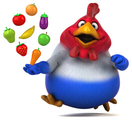 Fun chicken - 3D Illustration