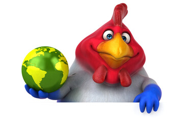 Fun chicken - 3D Illustration