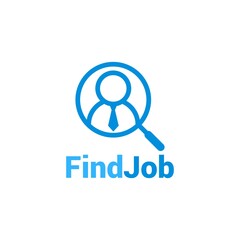 Find job magnifier search logo icon vector