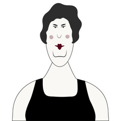 Woman portrait Cartoon character illustration Design element Isolated on white background