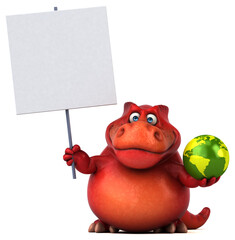 Fun dinosaur - 3D Illustration © Julien Tromeur