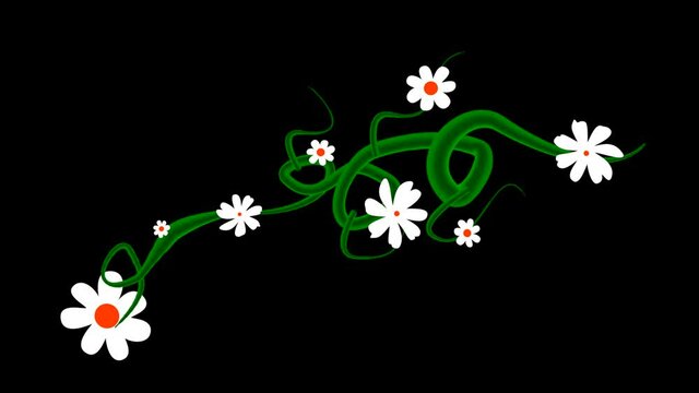 A pretty cartoon creeper vine growing on a transparent background