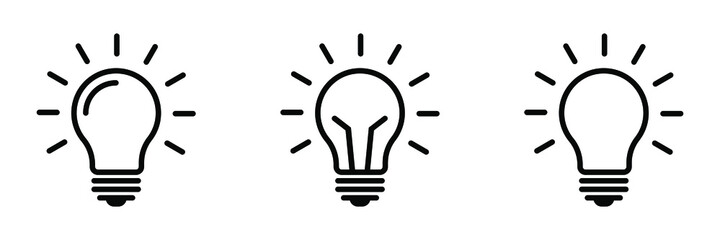 The light bulb icon vector, full of ideas and creative thinking, analytical thinking for processing. Outline symbol illustration.