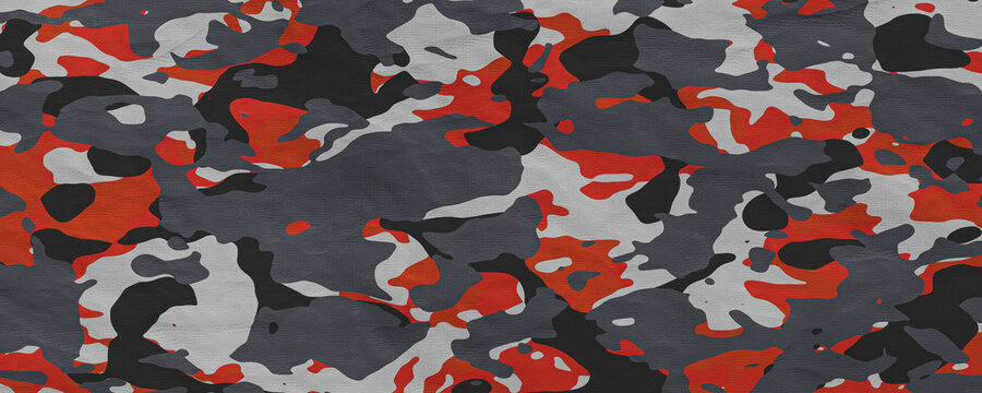Camouflage military texture. Army red and grey pattern cloth.