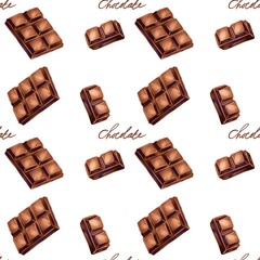chocolate bar pattern isolated on white background