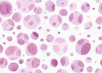 Pink watercolor polka dot seamless pattern