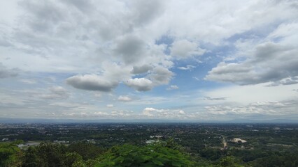 View of the city from the mountains beautiful sky