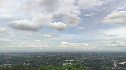 View of the city from the mountains beautiful sky
