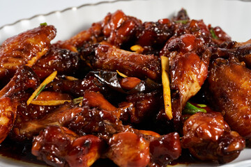 Caramelised chicken wings, asian recipe