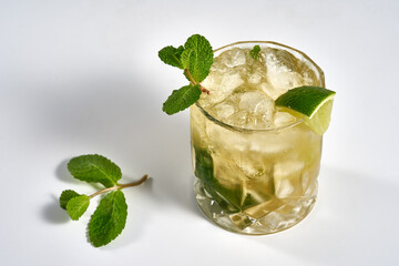Mojito cocktail on white background