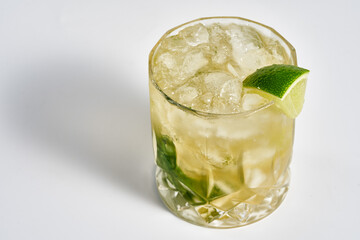 Mojito cocktail on white background