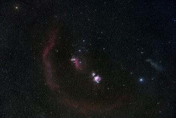 Barnard region with all nebulae, Betelgeuse and Rigel