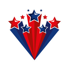 Fototapeta premium blue and red stars