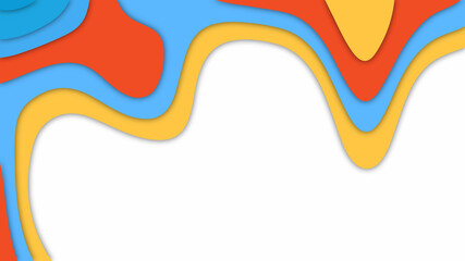 Paper cut style bee with honeycombs. Template design for beekeeping and honey product. Multicolor shape paper cut background.