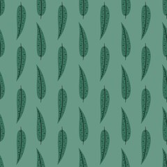 flower pattern - cute plant leaves on a green background