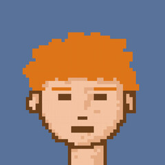 Male character pixel image for nft project