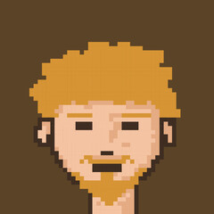 Male character pixel image for nft project