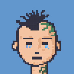 Male character pixel image for nft project