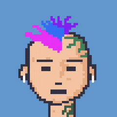 Male character pixel image for nft project
