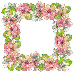 Frame of sakura flowers.